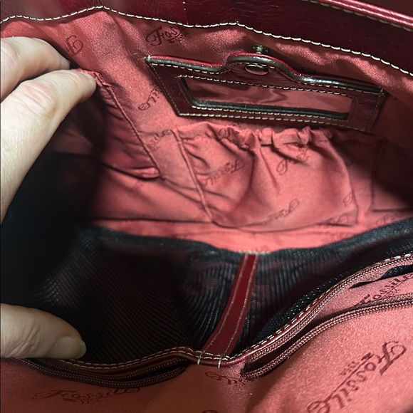 Vintage Fossil Leather Business Tote bag - Picture 4 of 6